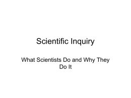 Scientific Inquiry - Norwich High School