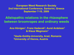Allelopathic relations in the rhizosphere between