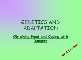 GENETICS AND ADAPTATION