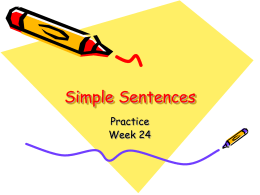 Simple Sentences - Clinton Public School District