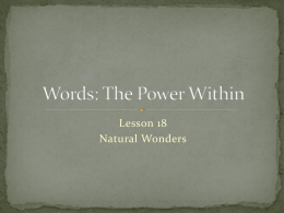 Words: The Power Within - Endeavor Charter School