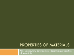 Properties of materials - University of Belgrade