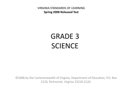 GRADE 3 SCIENCE - Richmond Public Schools