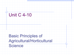 Unit C 4-10 Basic Principles of Agricultural/Horticultural