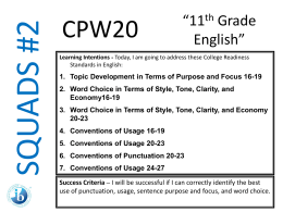 CPW 11th Grade English - Ronald W. Reagan IB High School