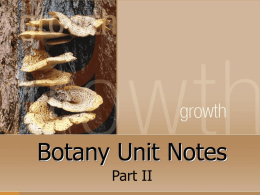 Botany Unit Notes - Mr. Tate's Biology Site