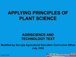 APPLYING PRINCIPLES OF PLANT SCIENCE
