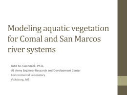 Modeling Aquatic vegetation for Comal and San Marcos River