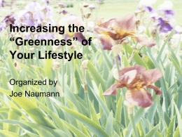 Increasing the “Greenness” of Your Lifestyle