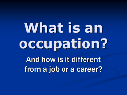 What is an occupation? - Hillsdale Public Schools