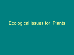 Ecological Issues for Plants