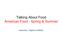 Talking About Food - Spring & Summer