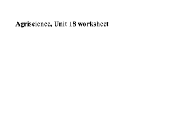Agriscience, Unit 18 worksheet