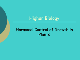 Hormonal Control of Growth in Plants