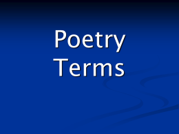 poetic terms - KephartEnglish
