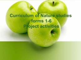 Curriculum of Nature studies forms 1