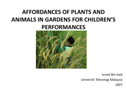 affordances of plants and animals in gardens for children`s