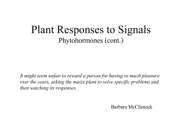 Plant Responses to Signals I, II