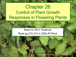 Chapter 38 Control of Plant Growth and Response