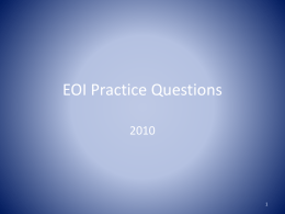 EOI Practice Questions 2010