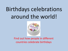 Birthdays around the world!