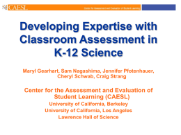 Developing Expertise with Classroom Assessment in K