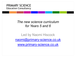 Year 5 and 6 day 2 - the Primary National Curriculum 2014