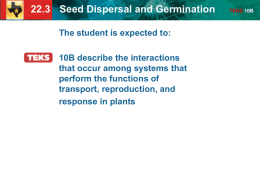 22.3 Seed Dispersal and Germination TEKS 10B