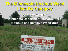 The New MDA Noxious Weed Program and Statute Changes