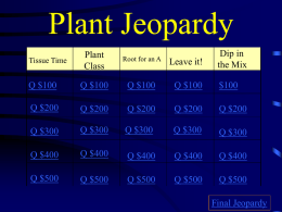 Plant Jeopardy