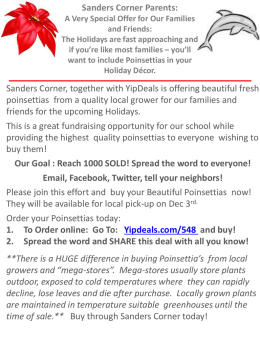 Sanders Corner Parents: A Very Special Offer for Our Families and