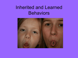 Inherited and Learned Behaviors
