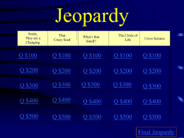 Plant Jeopardy - Red Clay Elementary Science Wiki