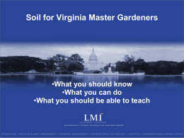 Soil for Virginia Master Gardeners