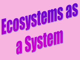 Inputs, Processes and Outputs in Ecosystems