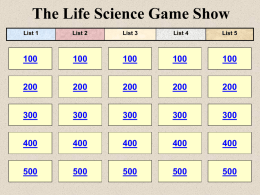 Life Science Vocabulary Review