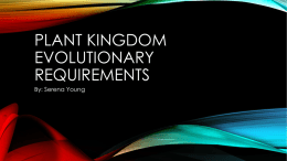 Plant Kingdom Evolutionary requirements