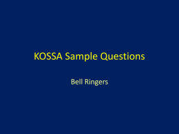 KOSSA Sample Questions - Montgomery County Schools
