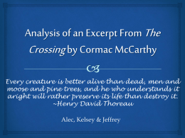 Analysis of an Excerpt From The Crossing by Cormac