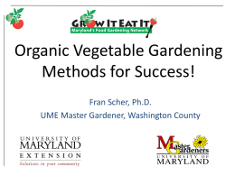 MG7 Organic Vegetable Gardening - University of Maryland Extension