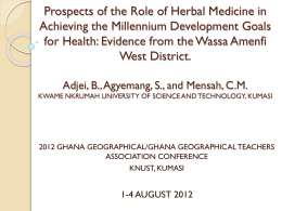UTILISATION OF HERBAL MEDICINE AND ITS ROLE IN