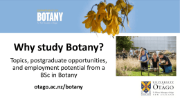 Why study Botany? - University of Otago