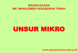 mkt – kesuburan tanah unsur mikro