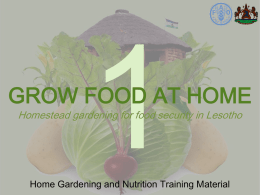 Home Gardening and Nutrition Training Material