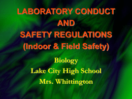LABORATORY CONDUCT AND SAFETY REGULATIONS
