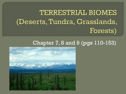 Deserts, Tundra, Grasslands, Forests