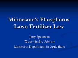 Minnesota`s New Phosphorus Law