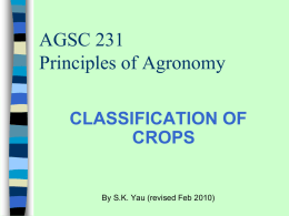 classification of crops