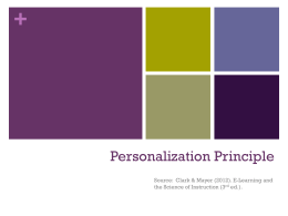 Personalization Principle - lhdt548sp2012