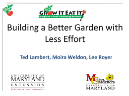 MG1 Building a Better Garden with Less Effort